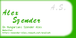 alex szender business card